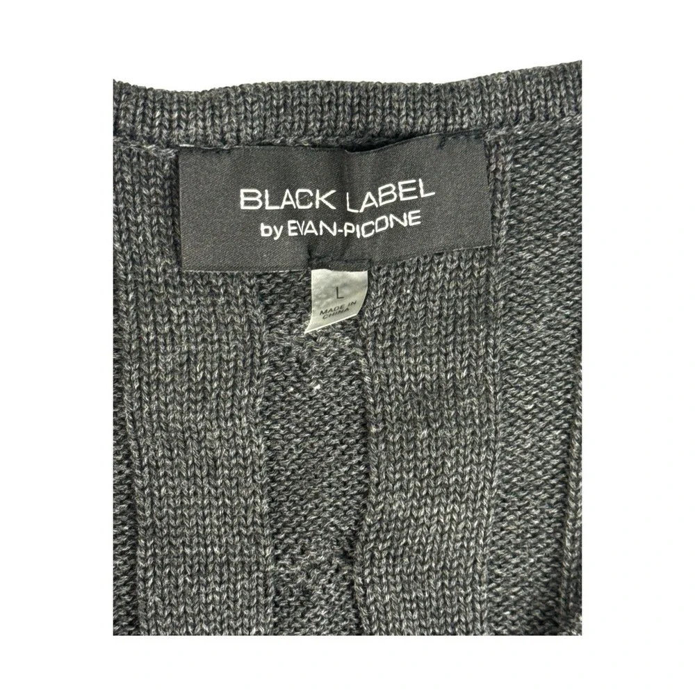 Black Label by Evan-Picone Cable Knit Sweater Dress Charcoal Gray Size L NWT - Picture 3 of 8